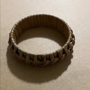 Hand Crafted Brown Braided Leather Stretch Bracelet